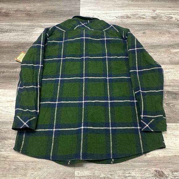 NWT CE Schmidt Workwear Flannel Madras check Green Mens 2XLT Button Up Shirt - Picture 3 of 11